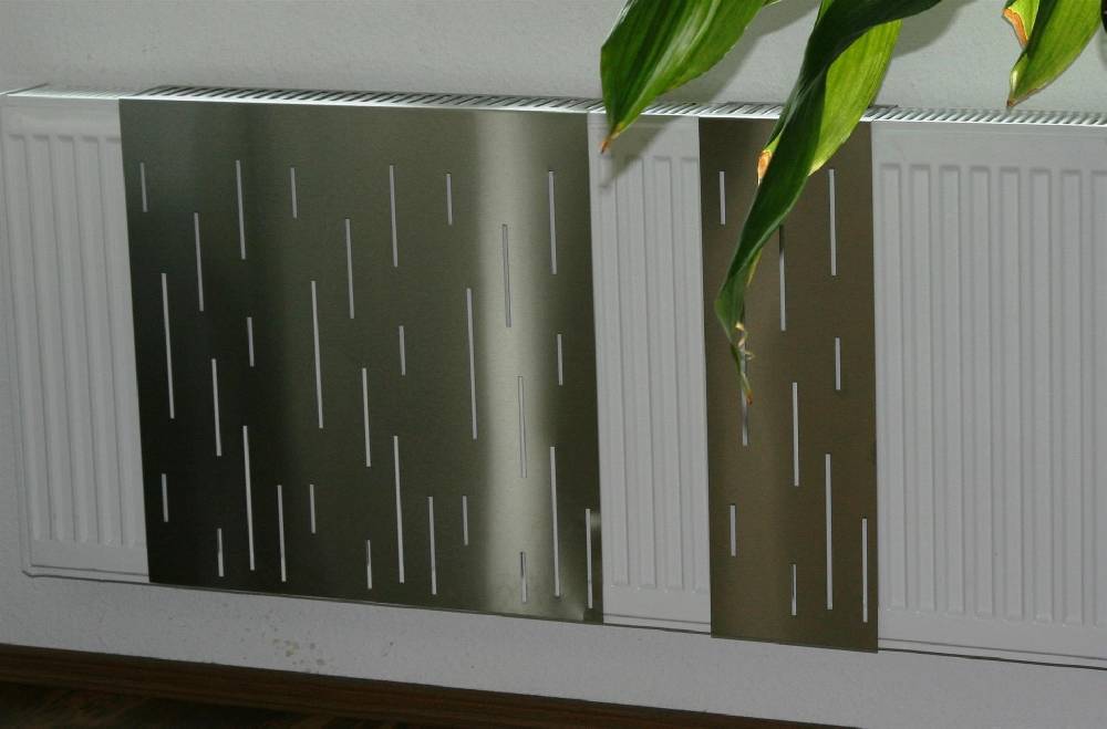 Szagato Heizkörperverkleidung Edelstahl matt 60 x 20cm Design Rain (1 Stück) SZAGATO Heizungsverkleidung Verkleidung Heizkörper Abdeckung für Heizkörper Exklusivangebot