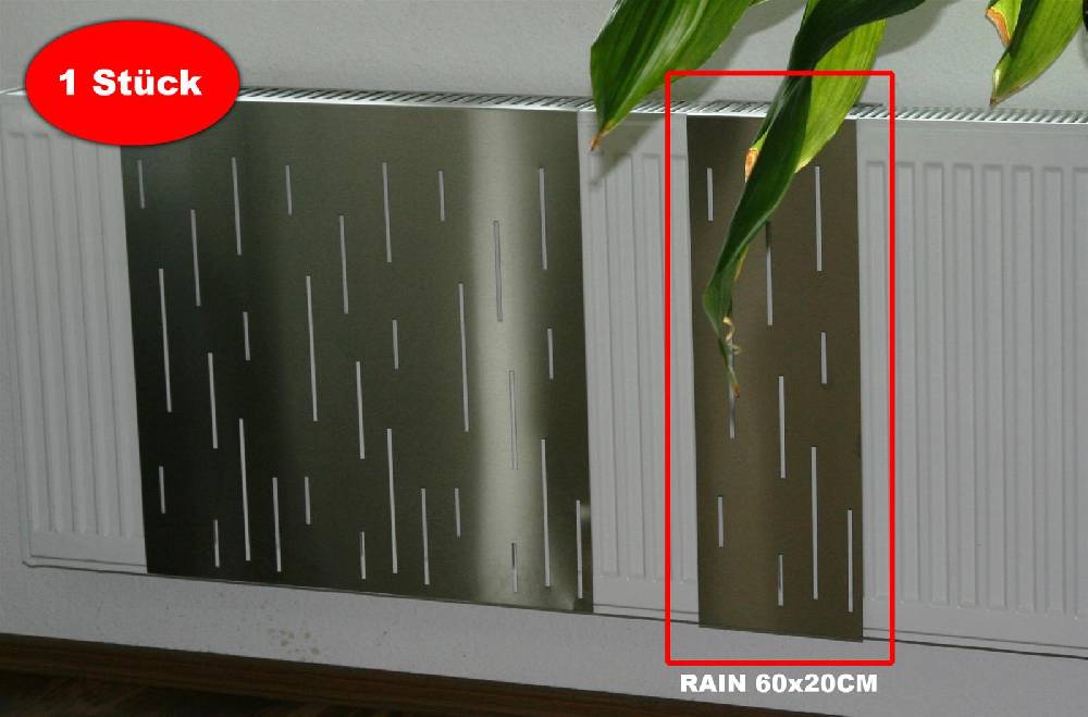 Szagato Heizkörperverkleidung Edelstahl matt 60 x 20cm Design Rain (1 Stück) SZAGATO Heizungsverkleidung Verkleidung Heizkörper Abdeckung für Heizkörper Exklusivangebot