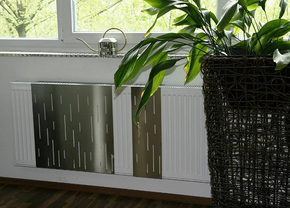 Szagato Heizkörperverkleidung Edelstahl matt 60 x 60cm Design Rain (1 Stück) SZAGATO Heizungsverkleidung Verkleidung Heizkörper Abdeckung für Heizkörper Saisonschlussverkauf