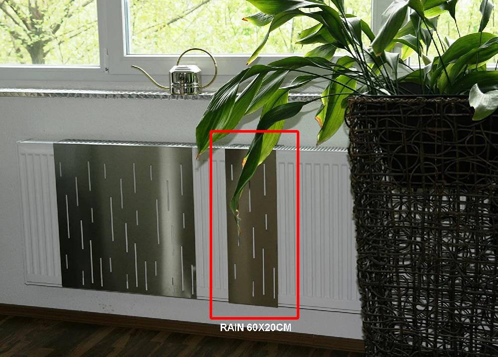 Szagato Heizkörperverkleidung Edelstahl matt 60 x 60cm Design Rain SET = 2 Stück SZAGATO Heizungsverkleidung Verkleidung Heizkörper Abdeckung für Heizkörper Black Friday
