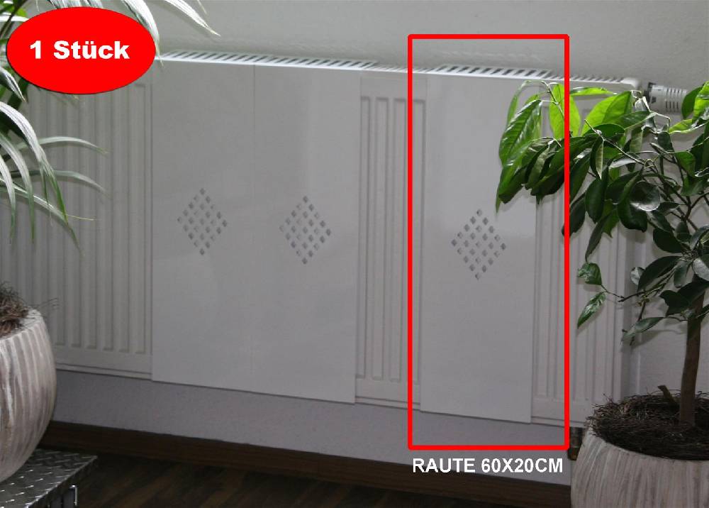 Szagato Heizkörperverkleidung 60 x 20cm Design Raute weiß (1 Stück) SZAGATO Heizungsverkleidung Verkleidung Heizkörper Abdeckung Heizkörper Heizungsabdeckung Osterangebot