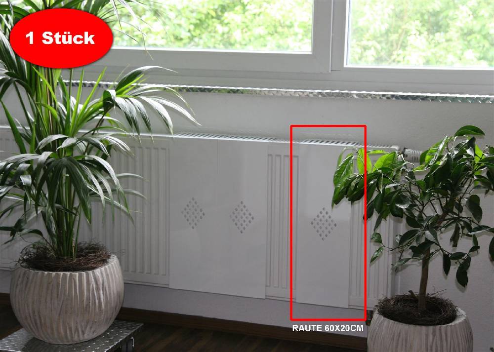 Szagato Heizkörperverkleidung 60 x 20cm Design Raute weiß (1 Stück) SZAGATO Heizungsverkleidung Verkleidung Heizkörper Abdeckung Heizkörper Heizungsabdeckung Osterangebot
