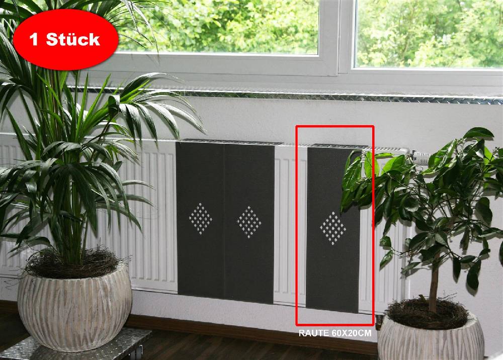 Szagato Heizkörperverkleidung 60 x 20cm Raute anthrazit (1 Stück) SZAGATO Heizungsverkleidung Verkleidung Heizkörper Abdeckung Heizkörper Heizungsabdeckung Heißer Verkauf