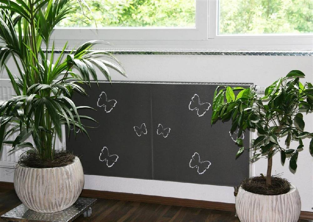 Szagato Heizkörperverkleidung 60 x 60cm Butterfly anthrazit 1 Stück SZAGATO Heizungsverkleidung Verkleidung Heizkörper Abdeckung Heizkörper Heizungsabdeckung