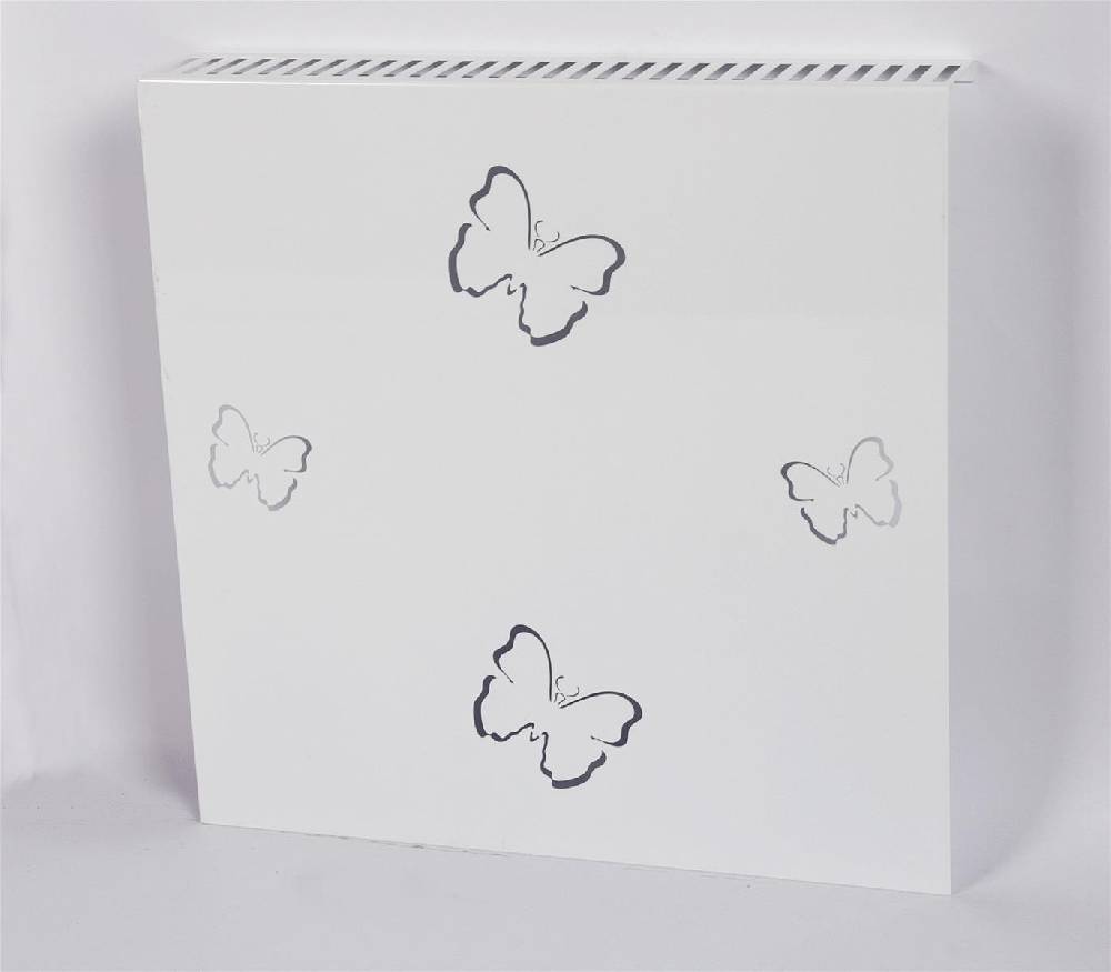 Szagato Heizkörperverkleidung 60 x 60cm Butterfly weiß (1 Stück) SZAGATO Heizungsverkleidung Verkleidung Heizkörper Abdeckung Heizkörper Heizungsabdeckung Neueste Mode