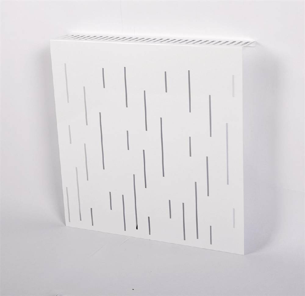 Szagato Heizkörperverkleidung 60 x 60cm Design Rain weiß (1 Stück) SZAGATO Heizungsverkleidung Verkleidung Heizkörper Abdeckung Heizkörper Heizungsabdeckung Neuheiten