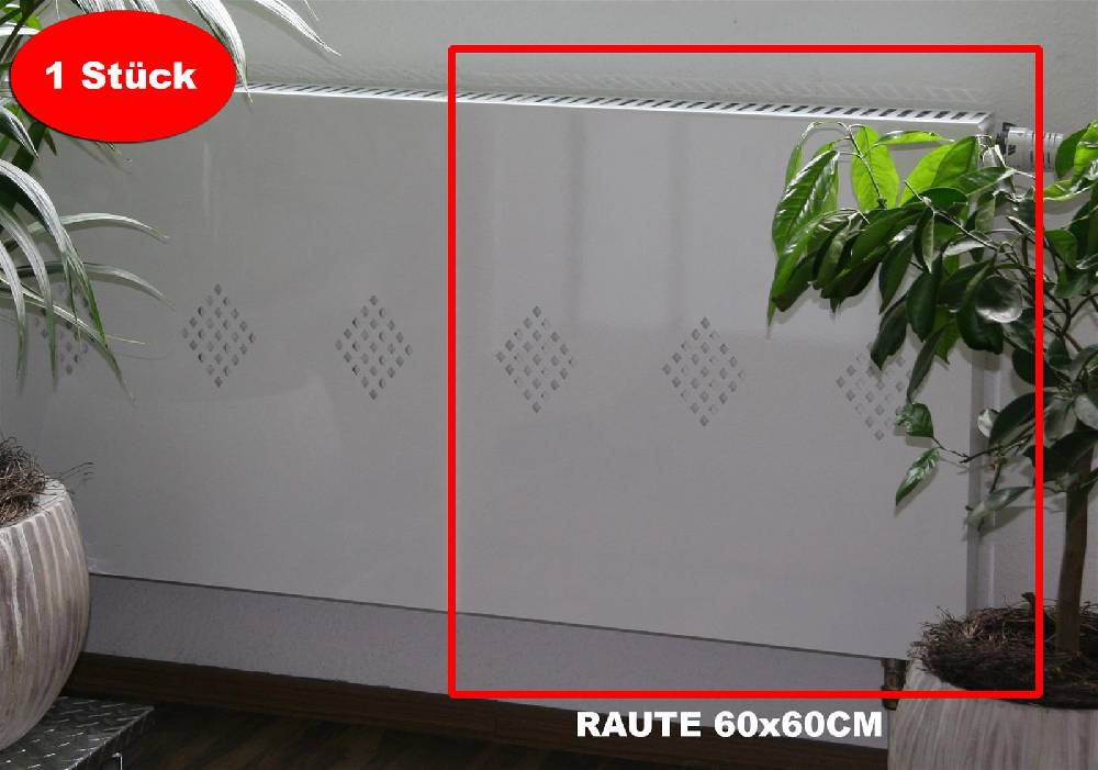 Szagato Heizkörperverkleidung 60 x 60cm Design Raute weiß (1 Stück) SZAGATO Heizungsverkleidung Verkleidung Heizkörper Abdeckung Heizkörper Heizungsabdeckung Räumungsverkauf
