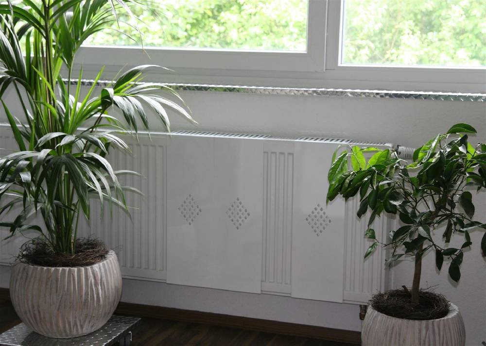 Szagato Heizkörperverkleidung 60 x 60cm Design Raute weiß (SET= 2 Stück) SZAGATO Heizungsverkleidung Verkleidung Heizkörper Abdeckung für Heizkörper Kauf eins, bekomm eins gratis