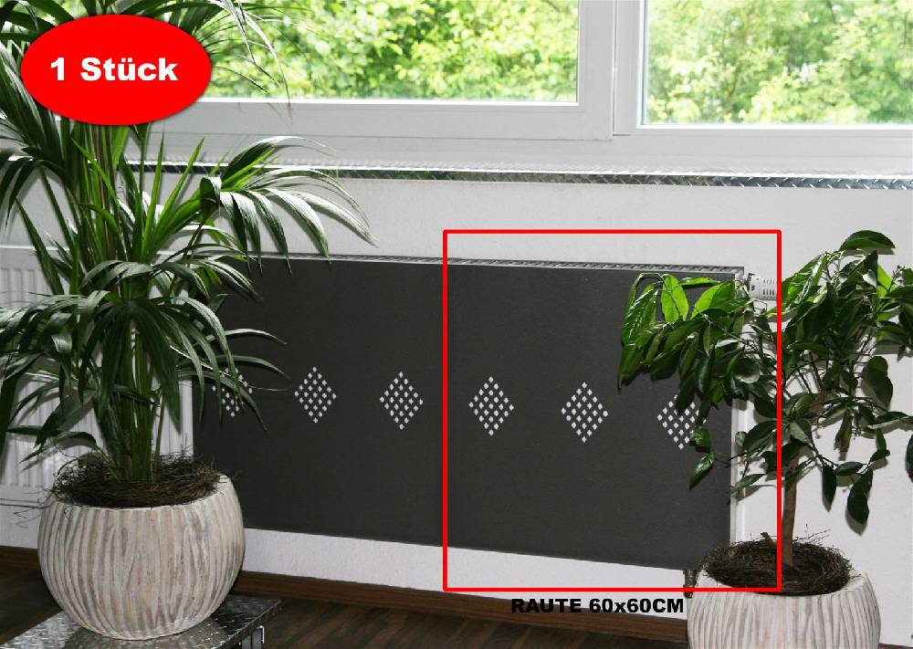 Szagato Heizkörperverkleidung 60 x 60cm Raute antharzit (1 Stück) SZAGATO Heizungsverkleidung Verkleidung Heizkörper Abdeckung Heizkörper Heizungsabdeckung Riesige Ersparnisse