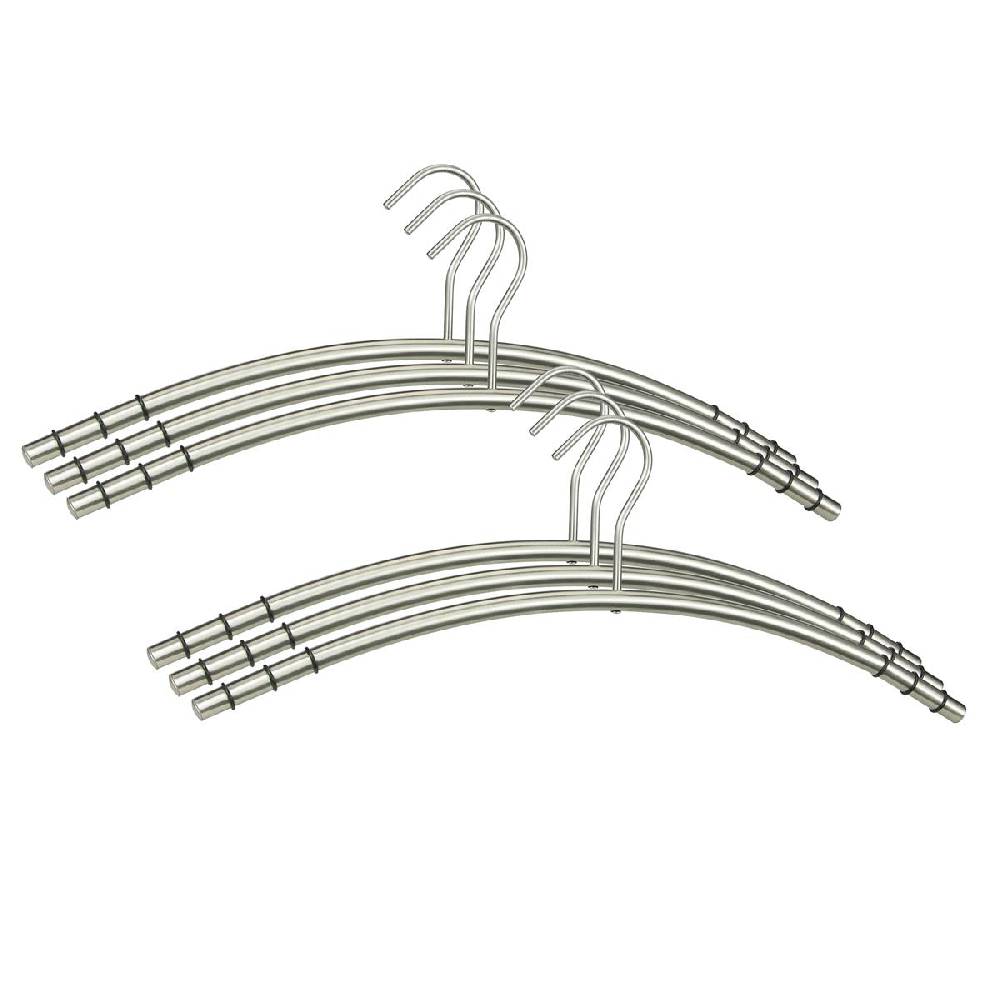 Szagato Kleiderbügel Edelstahl VE=6 Stück SZAGATO Edelstahl Kleiderbügel modern Hosenbügel Design Kleiderbügel Metall Hänger Garderobenbügel hochwertig