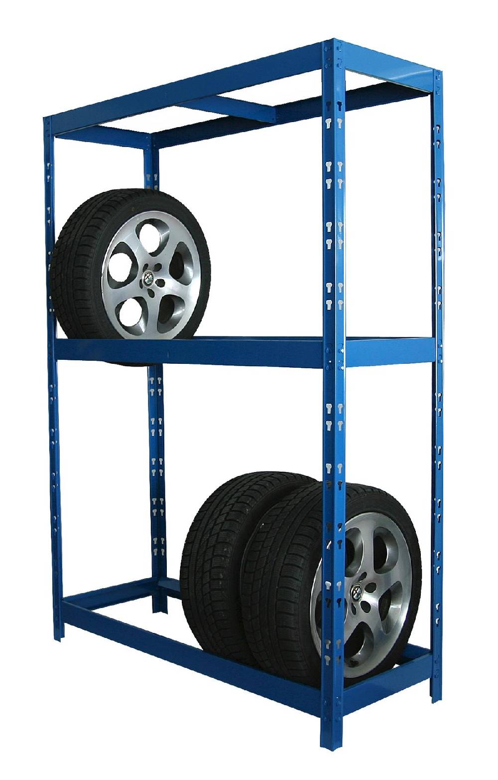 Szagato Reifenregal Felgenregal SZAGATO 180x130x50cm blau 12 Reifen bis 22 Zoll 120kg/Boden Räderregal Räderregale Regal Felgen in Garage Keller Garagenregal Fabrikverkauf