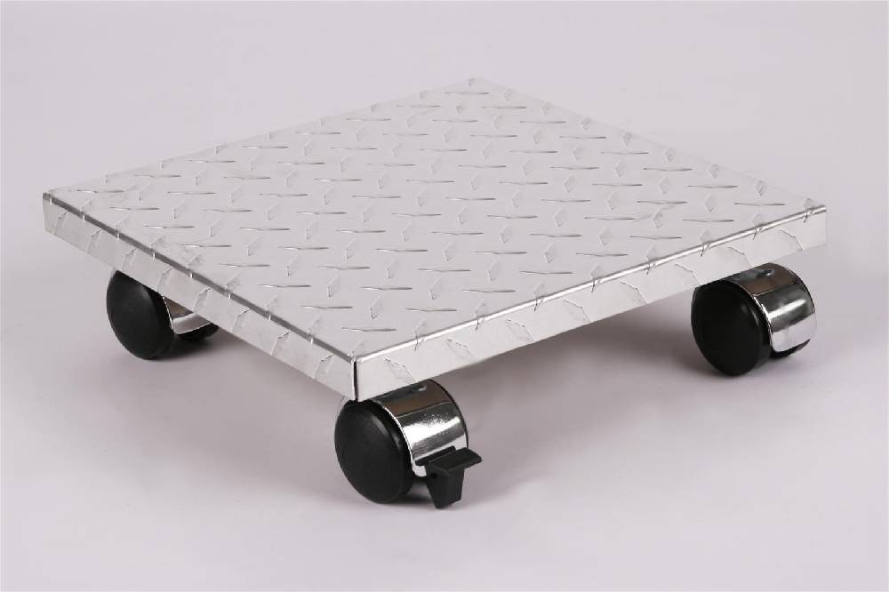 Szagato Rollbrett Pflanzenroller 30x30cm ALU 120kg Chromrollen + Bremse SZAGATO Made in Germany Blumenuntersetzer Möbelroller Blumenroller Transportroller Blitzverkäufe