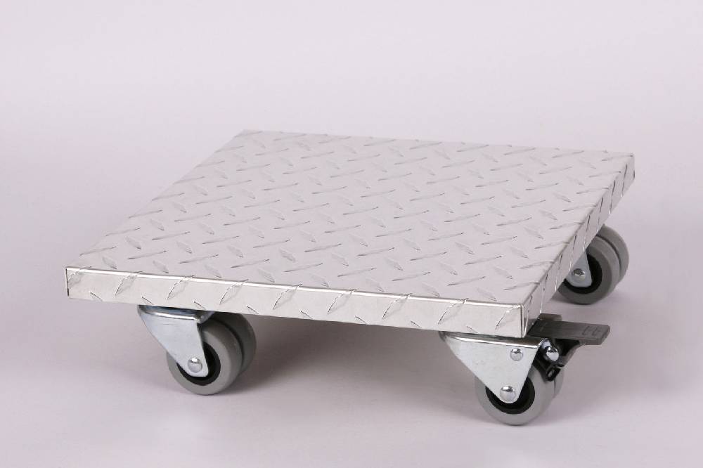 Szagato Rollbrett Pflanzenroller 30x30cm ALU 300kg Doppelrollen + Bremse SZAGATO Made in Germany Blumenuntersetzer Möbelroller Blumenroller Transportroller Fabrikpreis