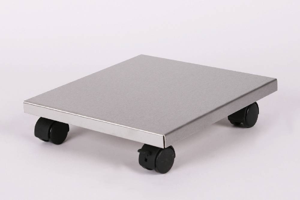 Szagato Rollbrett Pflanzenroller 30x30cm Edelstahl 100kg Bürorollen + Bremse SZAGATO Made in Germany Blumenuntersetzer Möbelroller Outdoor Blumenroller Sonderangebot
