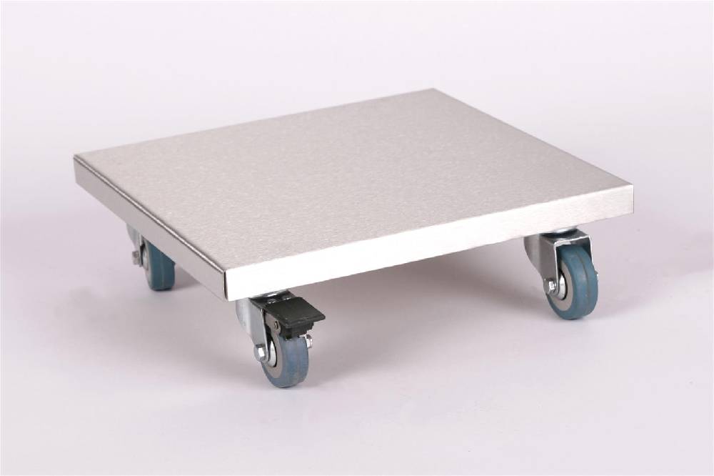 Szagato Rollbrett Pflanzenroller 30x30cm Edelstahl 150kg PU-Rolle + Bremse SZAGATO Made in Germany Blumenuntersetzer Möbelroller Outdoor Blumenroller Versandkostenfrei