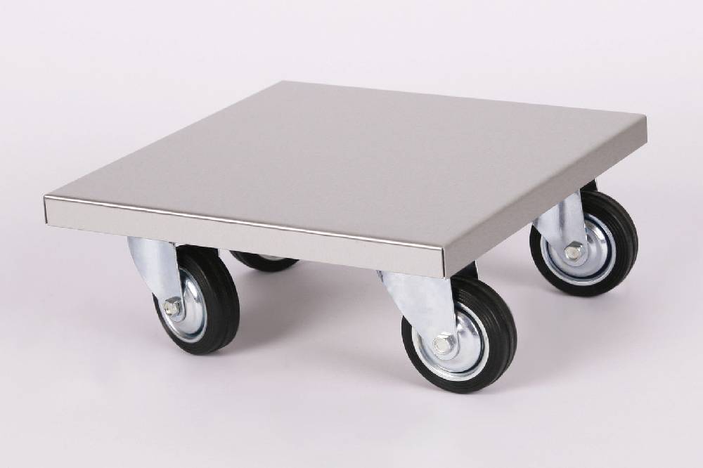 Szagato Rollbrett Pflanzenroller 30x30cm Edelstahl 200kg große Rollen SZAGATO Made in Germany Blumenuntersetzer Möbelroller Blumenroller Transportroller Großer Ausverkauf