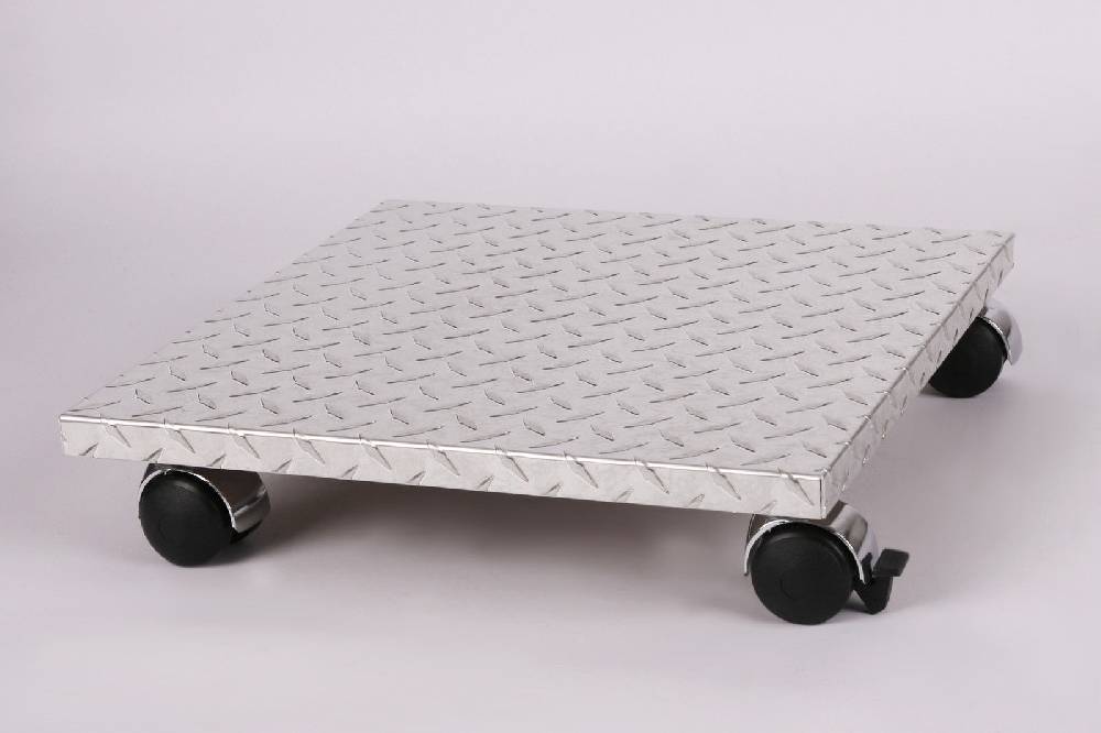 Szagato Rollbrett Pflanzenroller 40x40cm ALU 120kg Chromrollen + Bremse SZAGATO Made in Germany Blumenuntersetzer Möbelroller Blumenroller Transportroller Exklusivangebot