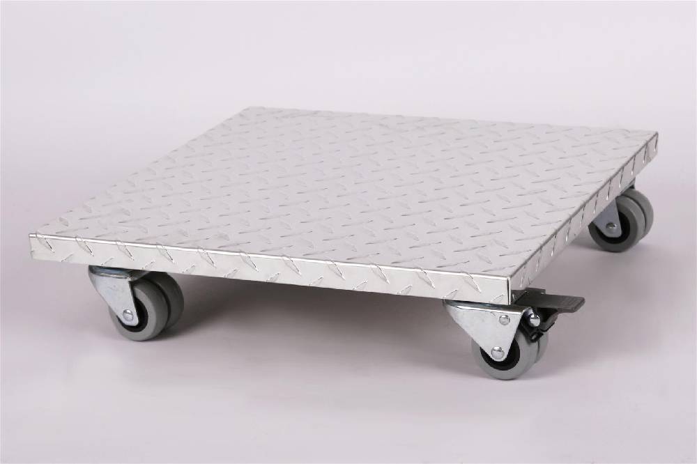 Szagato Rollbrett Pflanzenroller 40x40cm ALU 300kg Doppelrollen + Bremse SZAGATO Made in Germany Blumenuntersetzer Möbelroller Blumenroller Transportroller