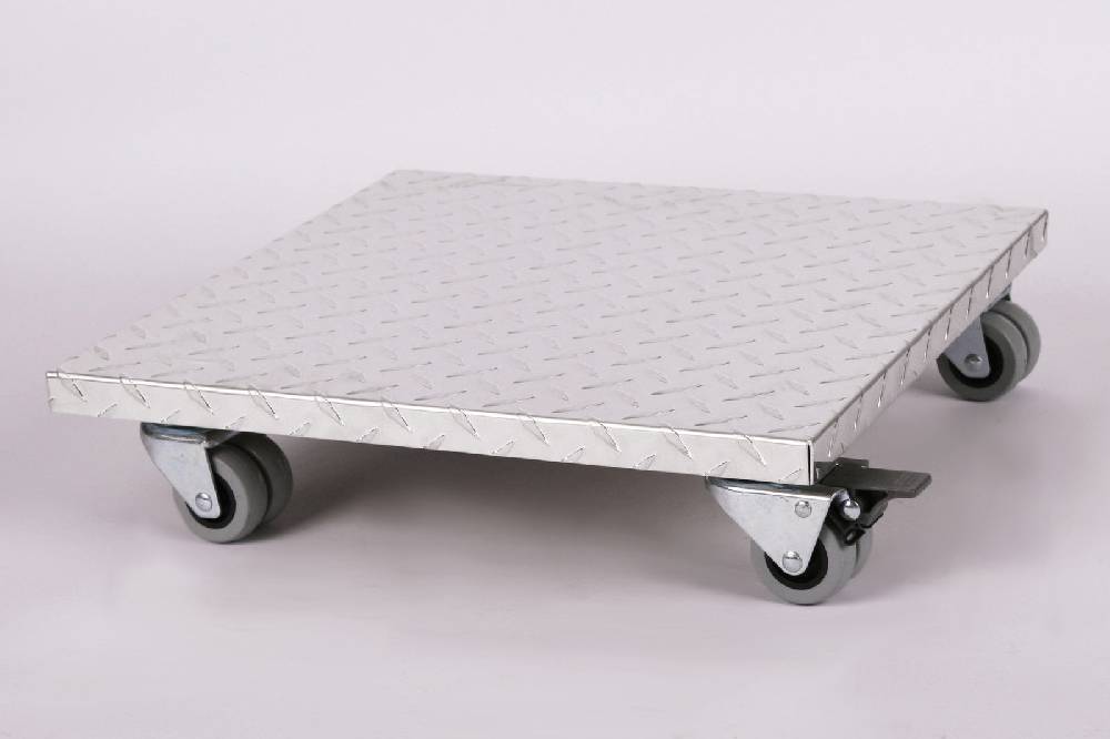 Szagato Rollbrett Pflanzenroller 40x40cm ALU 300kg Doppelrollen + Bremse SZAGATO Made in Germany Blumenuntersetzer Möbelroller Blumenroller Transportroller Cyber Monday