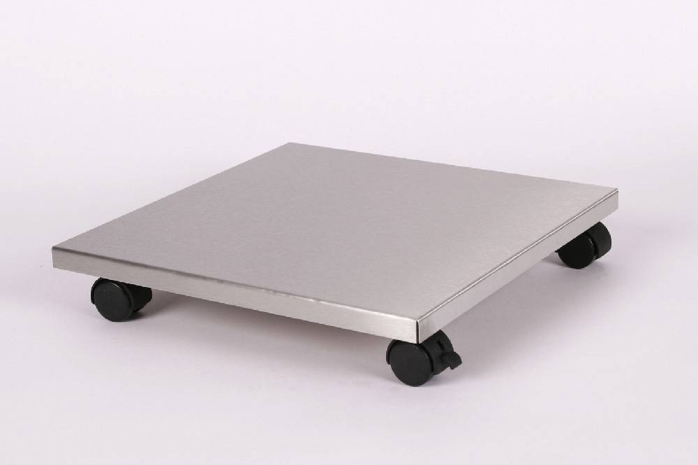 Szagato Rollbrett Pflanzenroller 40x40cm Edelstahl 100 kg Bürorollen + Bremse SZAGATO Made in Germany Blumenuntersetzer Möbelroller Outdoor Blumenroller Weihnachtsangebot