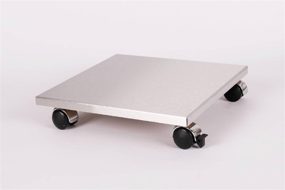 Szagato Rollbrett Pflanzenroller 40x40cm Edelstahl 120kg Chromrollen + Bremse SZAGATO Made in Germany Blumenuntersetzer Möbelroller Outdoor Blumenroller Osterangebot