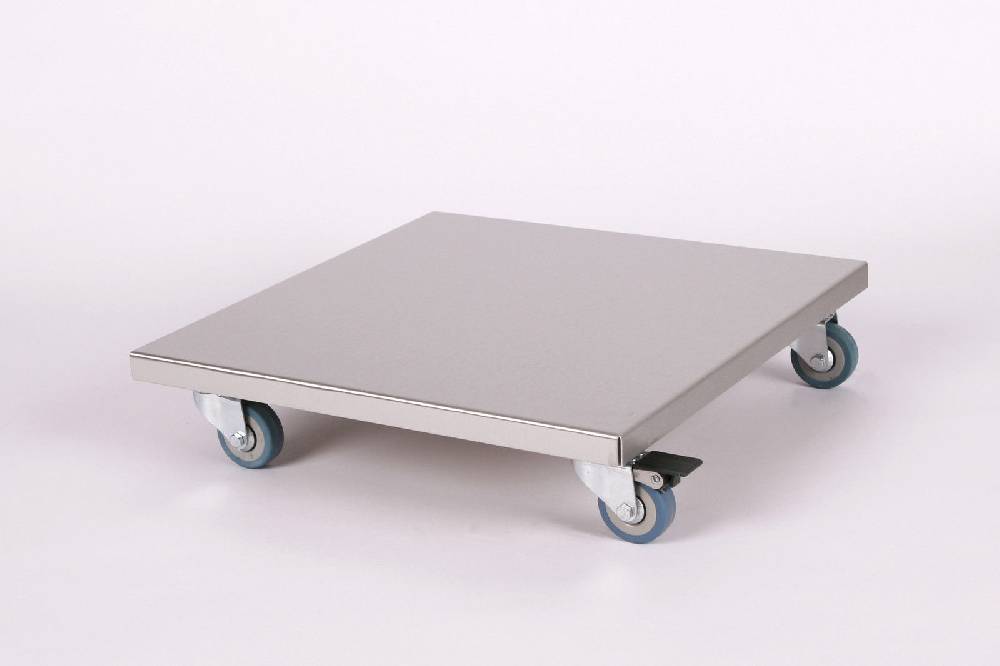 Szagato Rollbrett Pflanzenroller 40x40cm Edelstahl 150 kg PU-Rolle SZAGATO Made in Germany Blumenuntersetzer Möbelroller Outdoor Blumenroller Transportroller Muttertagsangebot