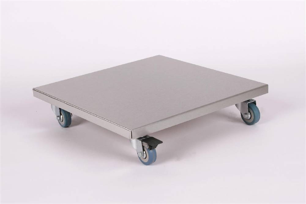 Szagato Rollbrett Pflanzenroller 40x40cm Edelstahl 150kg PU-Rolle + Bremse SZAGATO Made in Germany Blumenuntersetzer Möbelroller Blumenroller Transportroller Vatertagsangebot