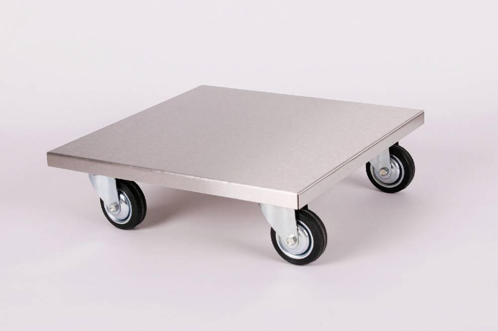 Szagato Rollbrett Pflanzenroller 40x40cm Edelstahl 200kg große Rollen SZAGATO Made in Germany Blumenuntersetzer Möbelroller Blumenroller Transportroller Valentinstagsangebot