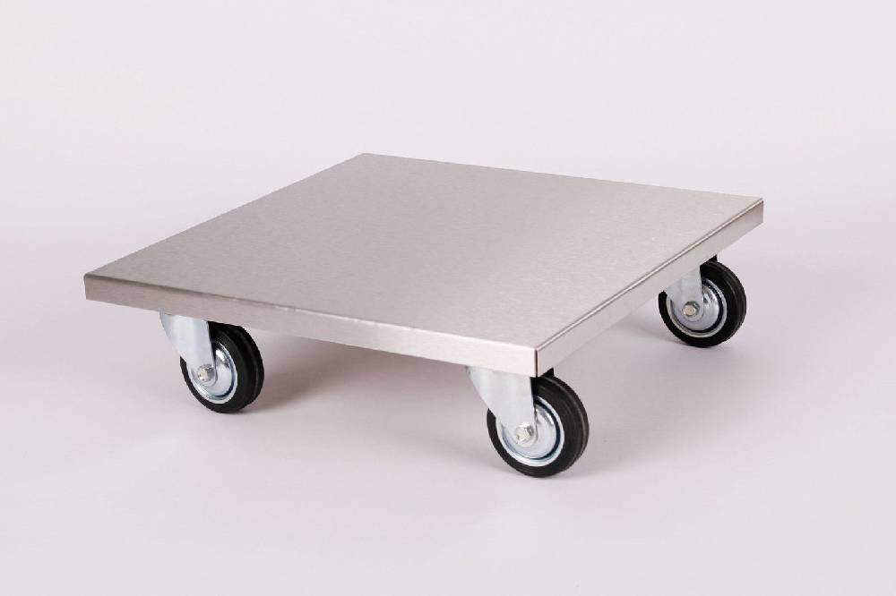 Szagato Rollbrett Pflanzenroller 40x40cm Edelstahl 200kg große Rollen SZAGATO Made in Germany Blumenuntersetzer Möbelroller Blumenroller Transportroller Valentinstagsangebot