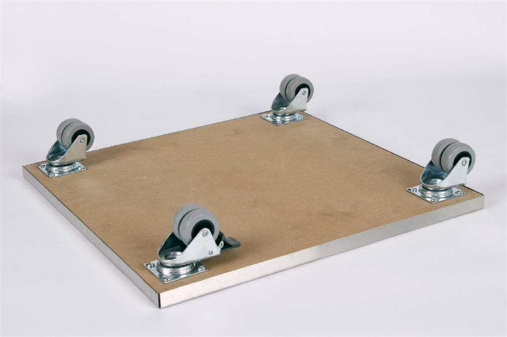 Szagato Rollbrett Pflanzenroller 40x40cm Edelstahl 300kg Doppelrollen + Bremse SZAGATO Made in Germany Blumenuntersetzer Möbelroller Outdoor Blumenroller Jubiläumsangebot