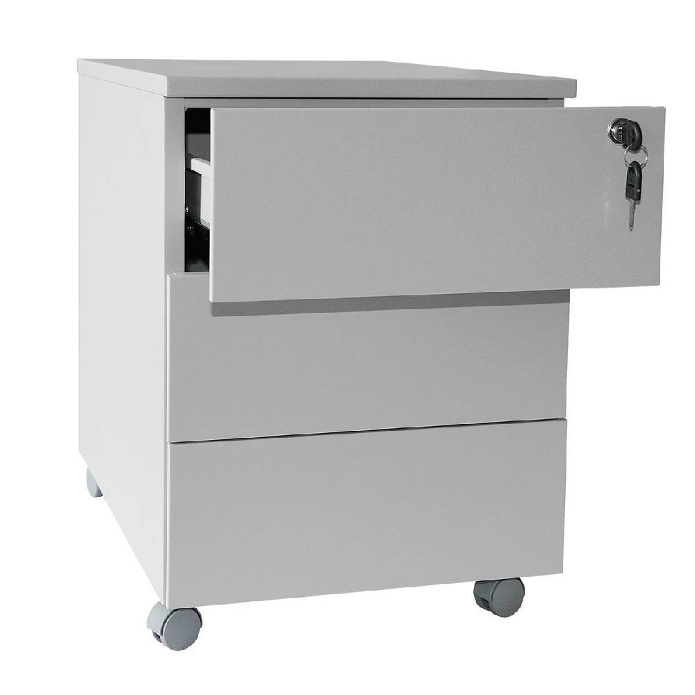 Szagato Rollcontainer Stahl Eco 3 Schubladen 53x40x59cm lichtgrau SZAGATO Bürocontainer Schreibtisch UnterschrankRollcontainers Rollcontainer Büro Exklusive Angebote