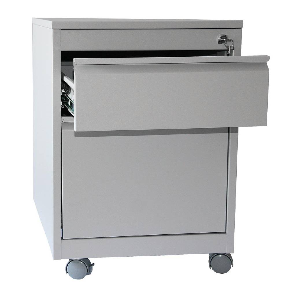 Szagato Rollcontainer Stahl Profi 2 Schubladen HxBxT 60x46x60cm lichtgrau SZAGATO Bürocontainer Schreibtisch Unterschrank Rollcontainers Rollcontainer Büro Blitzangebot