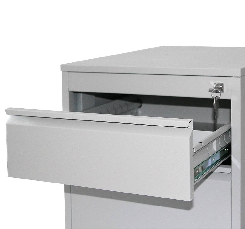 Szagato Rollcontainer Stahl Profi 2 Schubladen HxBxT 60x46x60cm lichtgrau SZAGATO Bürocontainer Schreibtisch Unterschrank Rollcontainers Rollcontainer Büro Blitzangebot