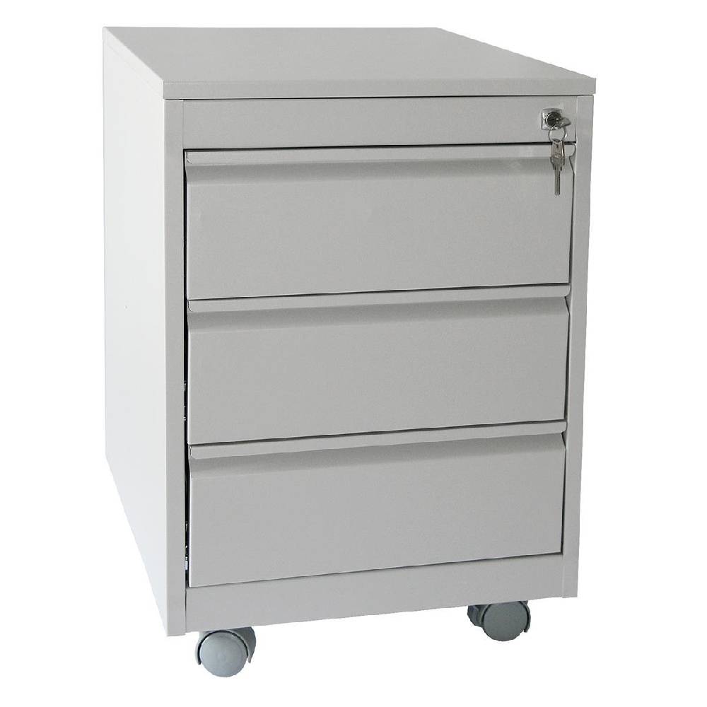 Szagato Rollcontainer Stahl Profi 3 Schubladen HxBxT 60x46x60cm lichtgrau SZAGATO Bürocontainer Schreibtisch UnterschrankRollcontainers Rollcontainer Büro Große Rabatte