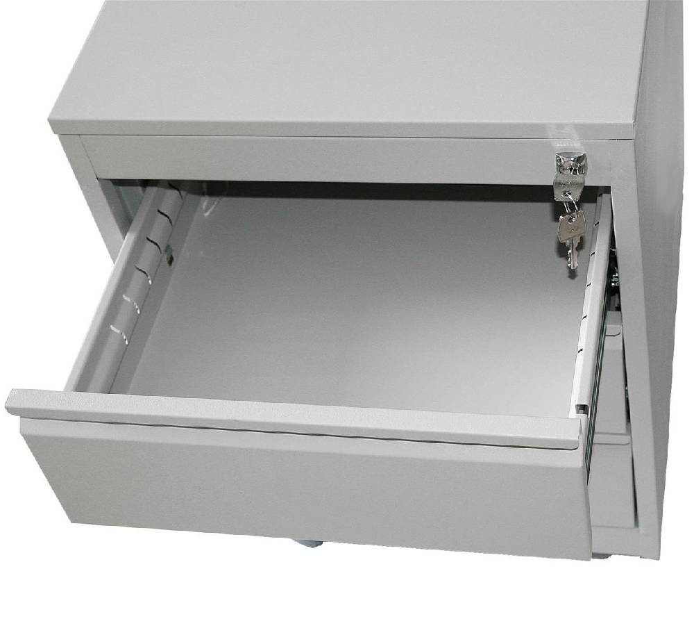 Szagato Rollcontainer Stahl Profi 3 Schubladen HxBxT 60x46x60cm lichtgrau SZAGATO Bürocontainer Schreibtisch UnterschrankRollcontainers Rollcontainer Büro Große Rabatte