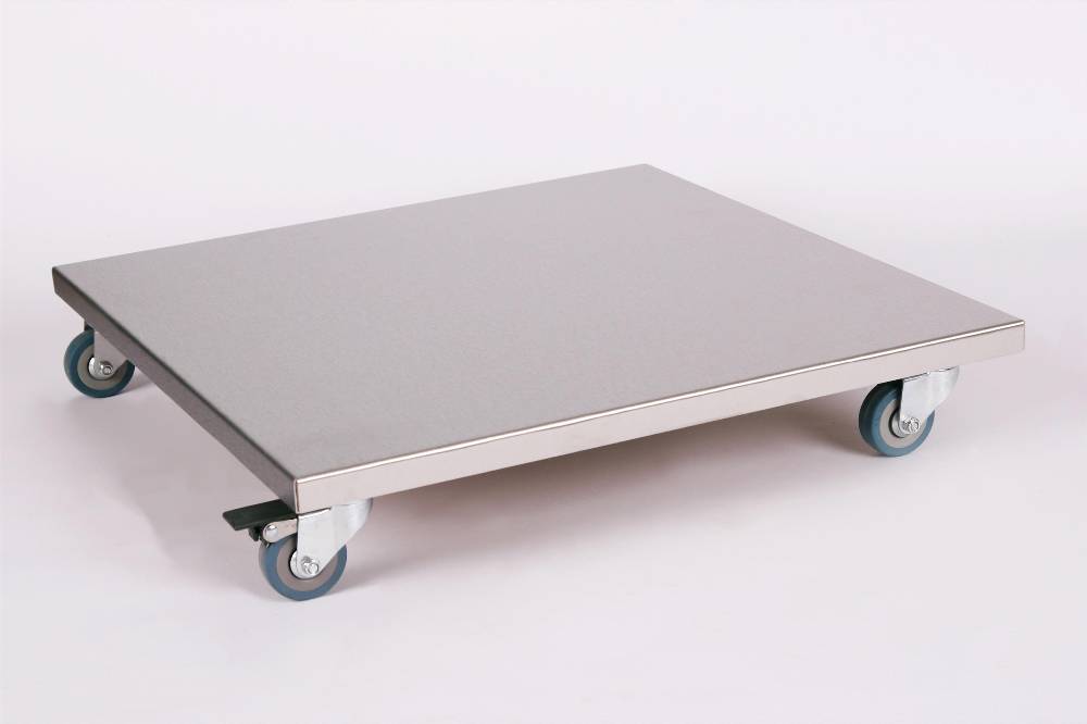 Szagato Rollbrett Pflanzenroller 50x50cm Edelstahl 150 kg PU-Rolle SZAGATO Made in Germany Blumenuntersetzer Möbelroller Outdoor Blumenroller Transportroller Nur für heute