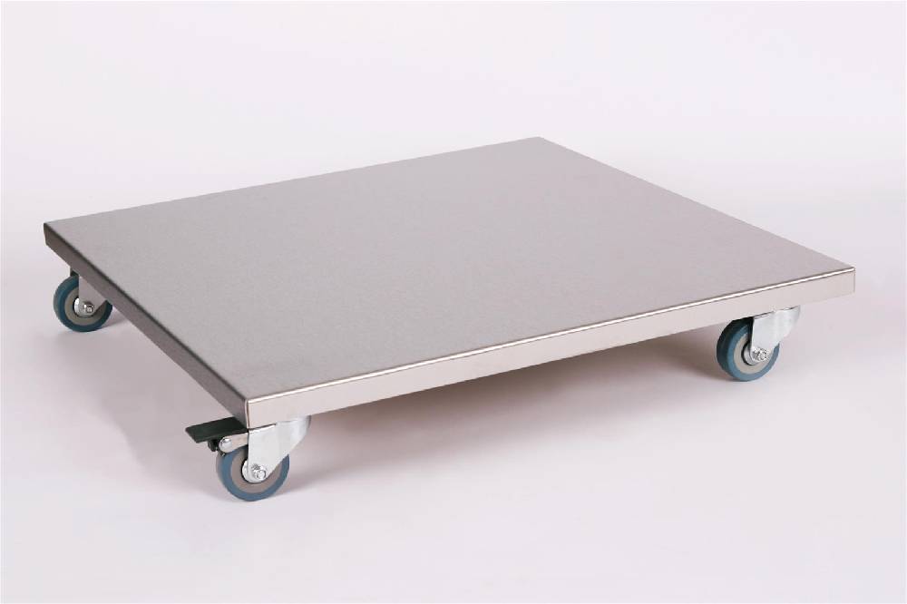 Szagato Rollbrett Pflanzenroller 50x50cm Edelstahl 150kg PU-Rolle + Bremse SZAGATO Made in Germany Blumenuntersetzer Möbelroller Blumenroller Transportroller Sonderangebot der Fabrik