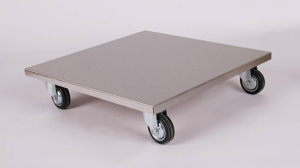 Szagato Rollbrett Pflanzenroller 50x50cm Edelstahl 200kg große Rollen SZAGATO Made in Germany Blumenuntersetzer Möbelroller Blumenroller Transportroller Vierteljährliche Förderung