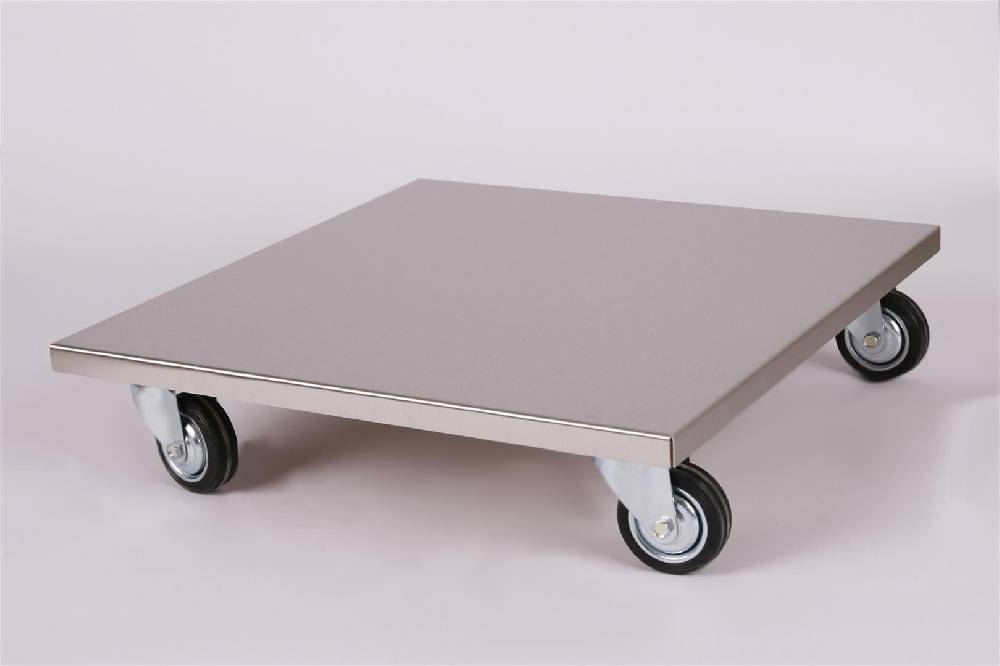 Szagato Rollbrett Pflanzenroller 50x50cm Edelstahl 200kg große Rollen SZAGATO Made in Germany Blumenuntersetzer Möbelroller Blumenroller Transportroller Vierteljährliche Förderung