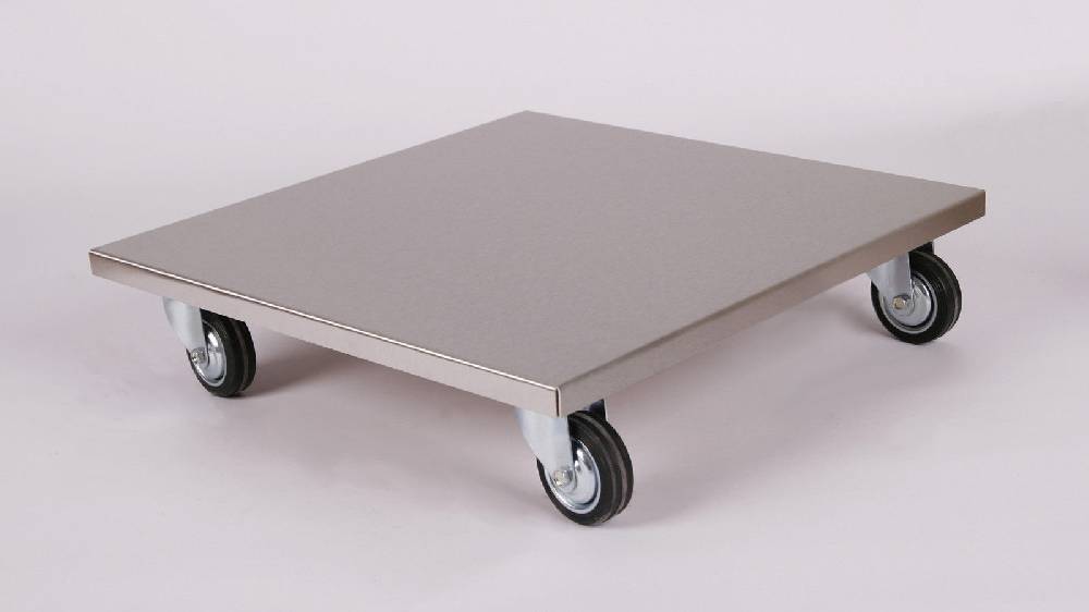 Szagato Rollbrett Pflanzenroller 50x50cm Edelstahl 200kg große Rollen SZAGATO Made in Germany Blumenuntersetzer Möbelroller Blumenroller Transportroller Vierteljährliche Förderung