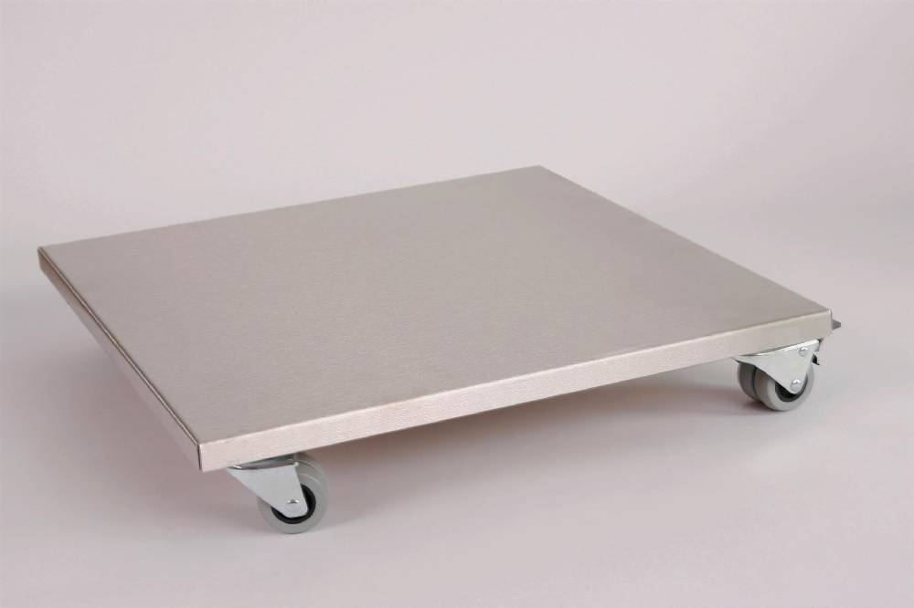 Szagato Rollbrett Pflanzenroller 50x50cm Edelstahl 300kg Doppelrollen + Bremse SZAGATO Made in Germany Blumenuntersetzer Möbelroller Outdoor Blumenroller Bis zu 55% Rabatt