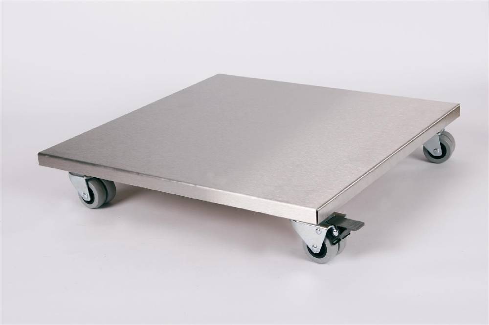 Szagato Rollbrett Pflanzenroller 50x50cm Edelstahl 300kg Doppelrollen + Bremse SZAGATO Made in Germany Blumenuntersetzer Möbelroller Outdoor Blumenroller Bis zu 55% Rabatt