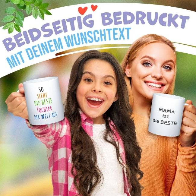 Tassendruck Kunststofftasse mit Wunschtext - Bpa-frei Neuheiten