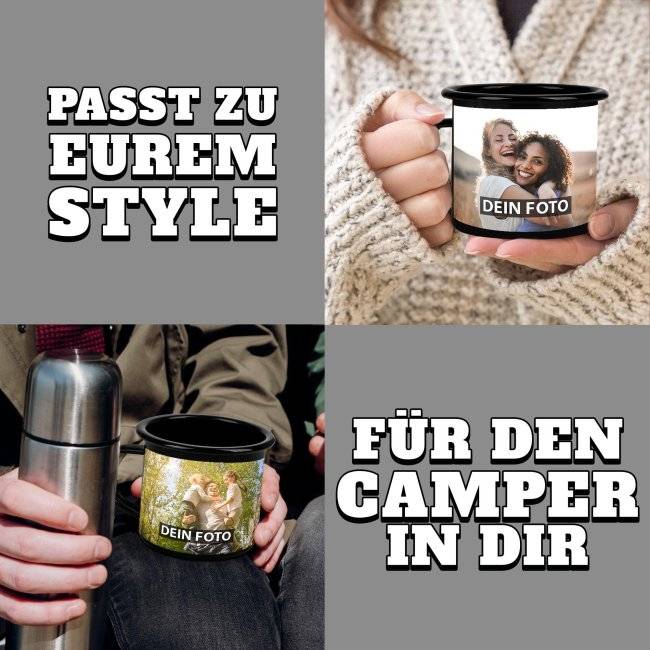 Tassendruck Schwarze Emaille- selbst gestalten - verschiedene Größen Bestseller