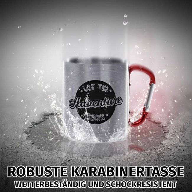 Tassendruck Edelstahl-Thermobecher mit Karabiner JETZT KAUFEN
