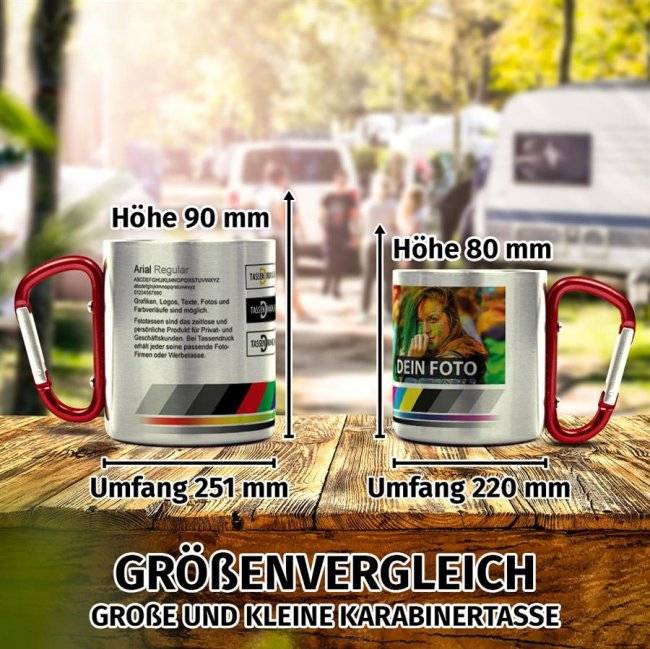 Tassendruck Edelstahl-Thermobecher mit Karabiner JETZT KAUFEN