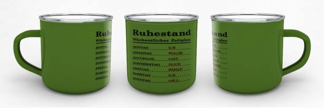 Tassendruck Emailletasse grün Rand silber Bis zu 55% Rabatt