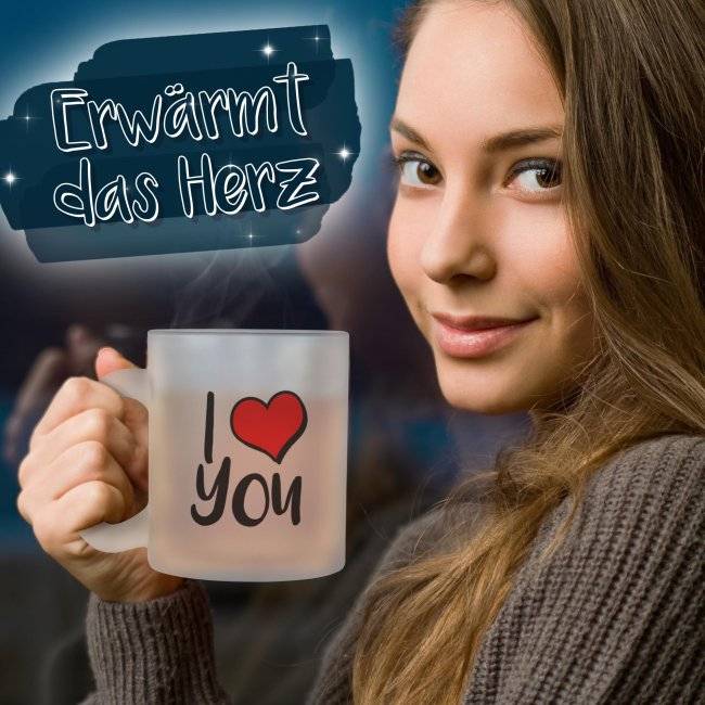 Tassendruck Glastasse satiniert Kostenloser Versand international