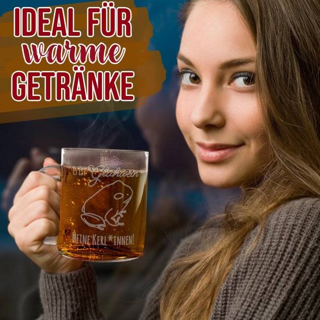 Tassendruck Glastasse mit Gravur - mit lustigem Spruch - Es ist Glühwein Meine Kerl*innen Im Verkauf