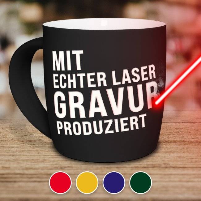 Tassendruck Gummierte Keramik mit Gravur zum selbst Beschriften Auslauf